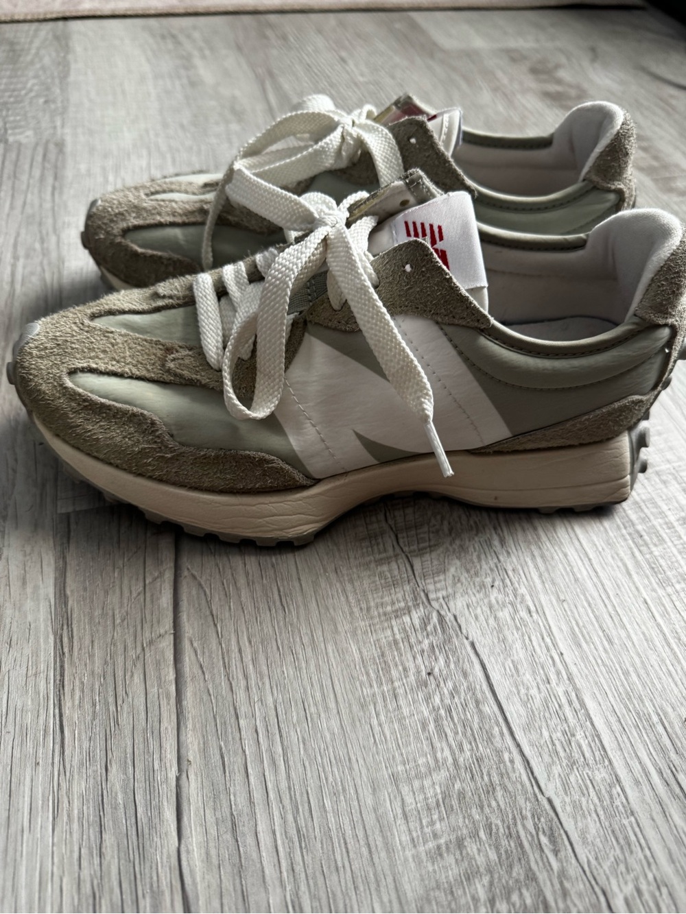 New Balance Olive Green and White Women's Sneakers